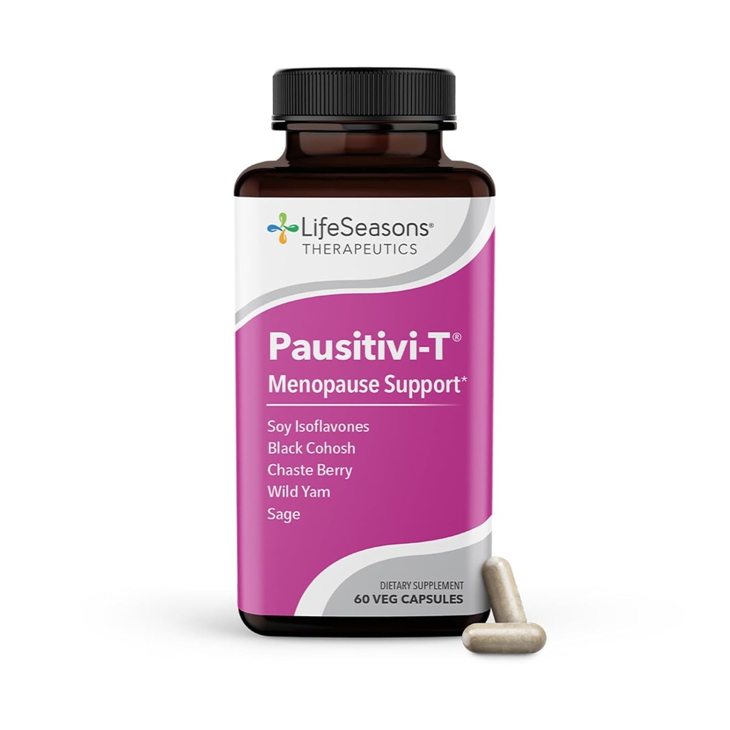 LifeSeasons Pausitivi-T 配有 Beau-T - 更年期支持补编 - 对热闪电,Hormone Imballity & Night Sweats - Nourishes Tissions - Sage, Chasteberry, Soy Isoflavones 的强大救济