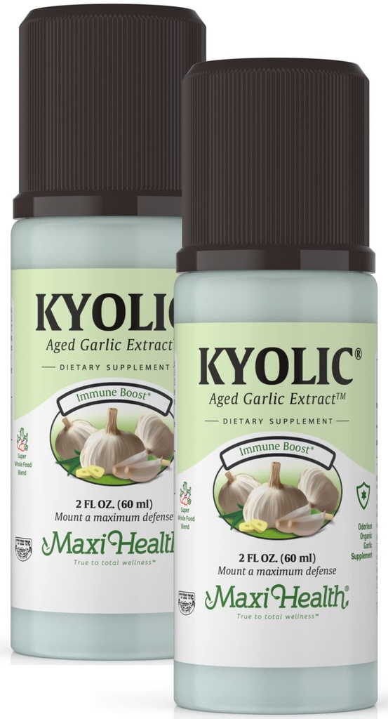 Kyolic Aged Garlic 提取液 - 无味大蒜补充剂 - 有机Kyolic Garlic - 心脏健康有机大蒜补充剂(2包)