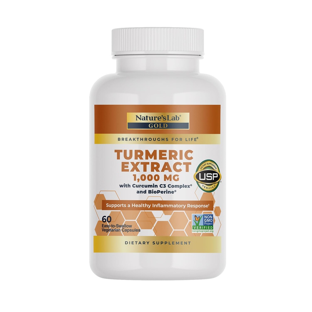 含有Crucumin C3和BioPerine 1000mg的自然实验室图尔克提取物——促进心血管、消化和免疫健康——60 Capsules(30天供应)