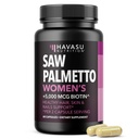 Saw Palmetto for Women with Biotin 5000mcg - 强大的 DHT 屏蔽器支持头发,皮肤,和钉状健康 - 60 Counter - Vegan, Non-GMO Vitamin for Right, Fuller Lookings - 1个月供应量