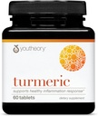 Youtheory Turmeric - 450 mg - 配有黑椒和橄榄叶 - 支持联合和脑健康* - 包含生物增强剂、Crucuminoids和草药提取剂 - 60 片(20天供应)