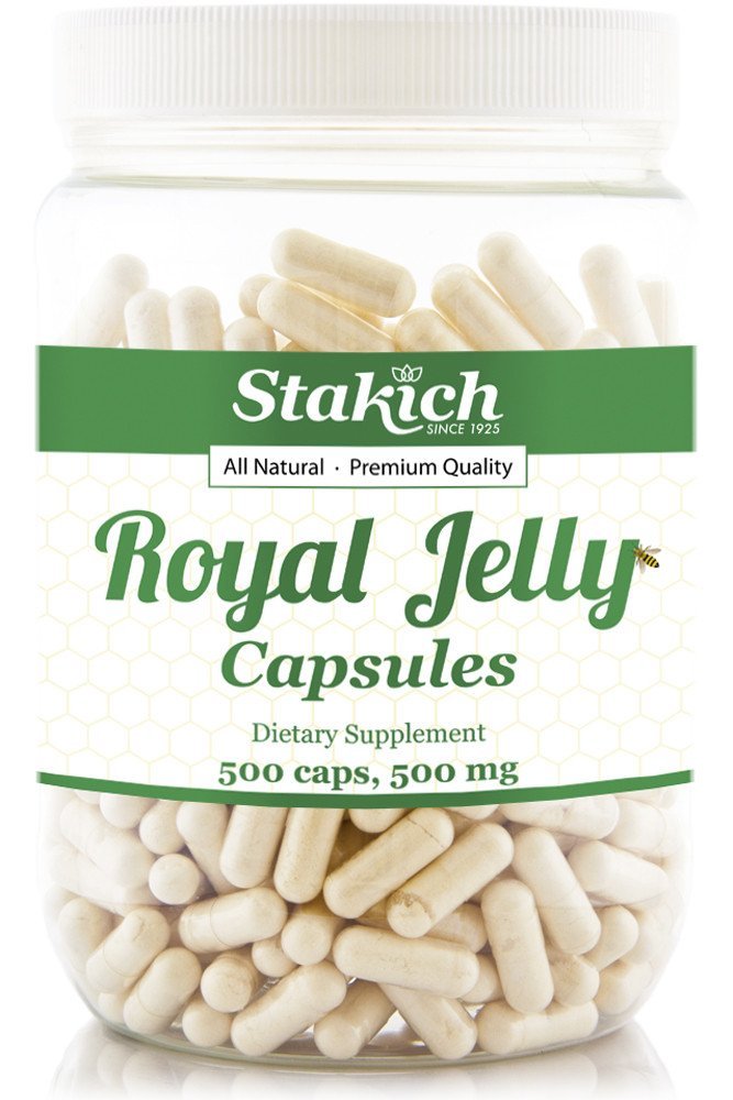 Stakich 500 mg Capsules(皇家Jelly Capsules 500 mg(500 计数))