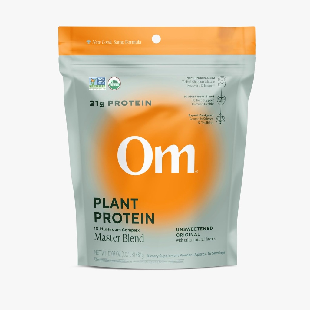OM MUSHROOM SUPERFOOOD 混合植物基蛋白粉(可回收袋(16架),无味蛋白)