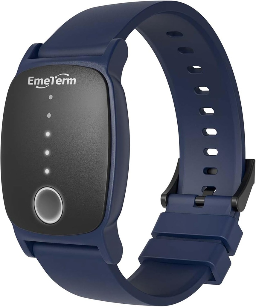EmeTermle Explore FDA-Cleared Anti-Nausea Wristband IP67 防水晨光运动疾病救济乐队 可充电经典陷阱设计药物 无副作用无醉海军蓝