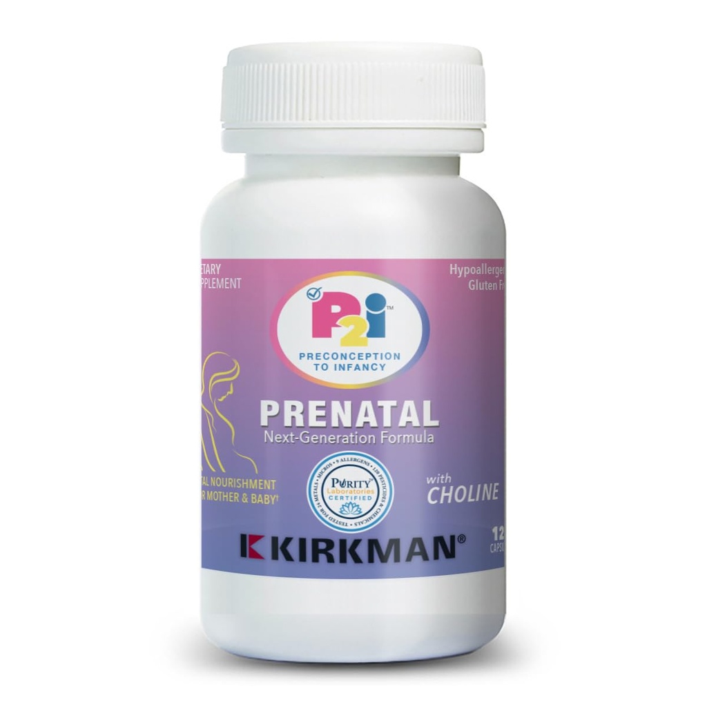 Kirkman P2i 妇女产前维生素,多维生素与胆碱,120卡普尔,健康母亲和婴儿的重要日常营养支持,OBGYN 制定和认可,伪致病和无粘液