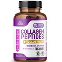 Collagen Peptides for Women with Colostrum, Biotin and Keratin - 类型一,II,III,V,X - 5X 高吸附 - 毛皮和直肠维生素 - Collagen for Women - Collagen Pills - 60 Capsules