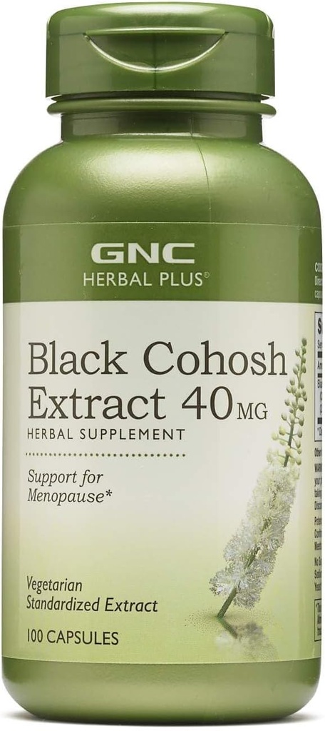 GNC 草药加黑色 Cohosh 提取40mg 补充剂,蔬菜,支持更年期,100种服务
