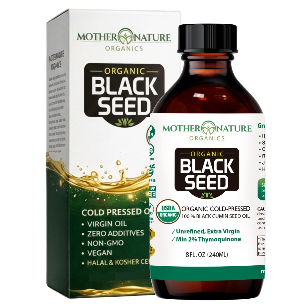 母性 USDA 有机黑种子油,高 TQ 2%,冷压,未精炼 Nigella Sativa, Omega 3 6 9 为Imune,联合与心脏支持,头发与皮肤,非GMO,玻璃瓶(8oz)