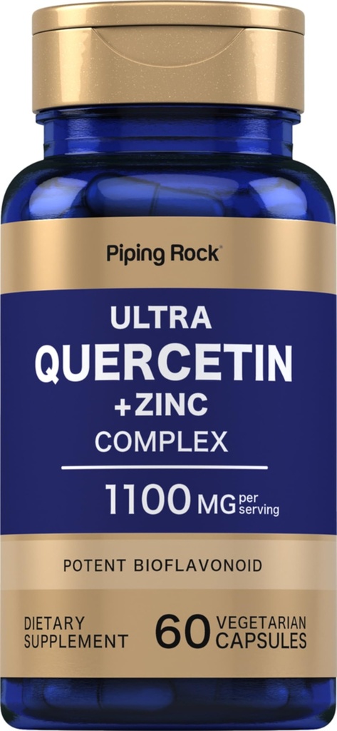 管道摇滚 Quercetin 锌复合物 → 1100 mg → 60 Capsules → Non-GMO, Gluten 免费补充品