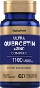 管道摇滚 Quercetin 锌复合物 → 1100 mg → 60 Capsules → Non-GMO, Gluten 免费补充品