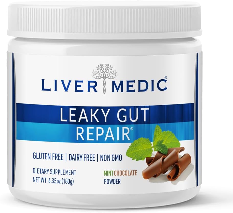 液态胶体修复,液态胶体粉末,用于最佳胶体健康,Soothes Gut Issues Like Bloating and IBS, Gluten-Free Gut Health Suppose for Women and Men, Mint Cocolate, 180 g - Liver Medical (英语).