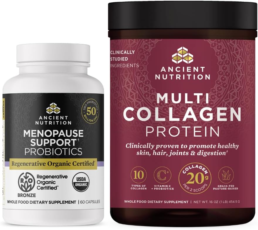 晚期营养再生有机认证的抗生素,60 Counter + 多Collagen 蛋白质蛋白无味,45种
