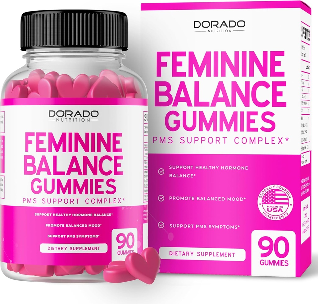 女性Gummys & PMS Gummys (90 Counter) - 女性的自然平衡 - 弯曲,布局,摩德挥舞,热闪光 - 由Cranberry,Dong Quai & Chasteberry 设计.