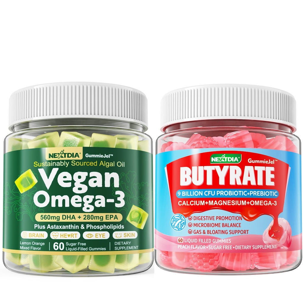 Vegan Omega 3 Gummys + Butyrate Gummys 无糖