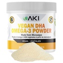 AKI Omega 3 DHA 微藻粉补充剂 - 植物基 Keto维生素 - 鱼类或磷虾油的替代品 - Vegan & Non-GMO (4.58oz/130g)