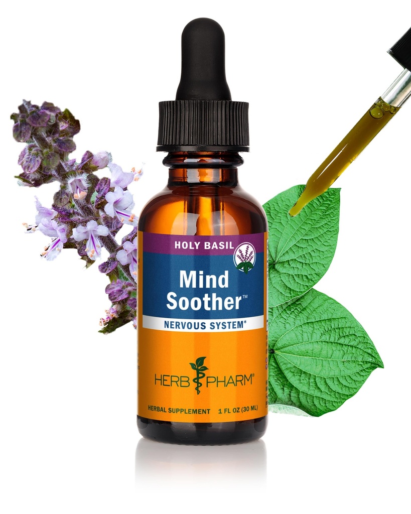 Herb Pharm Anxiety Soother Liquid Herbal公式,配有Kava 提取剂和圣巴西尔基本油,用于Mild和偶尔的焦虑支持* - 1 Ounce