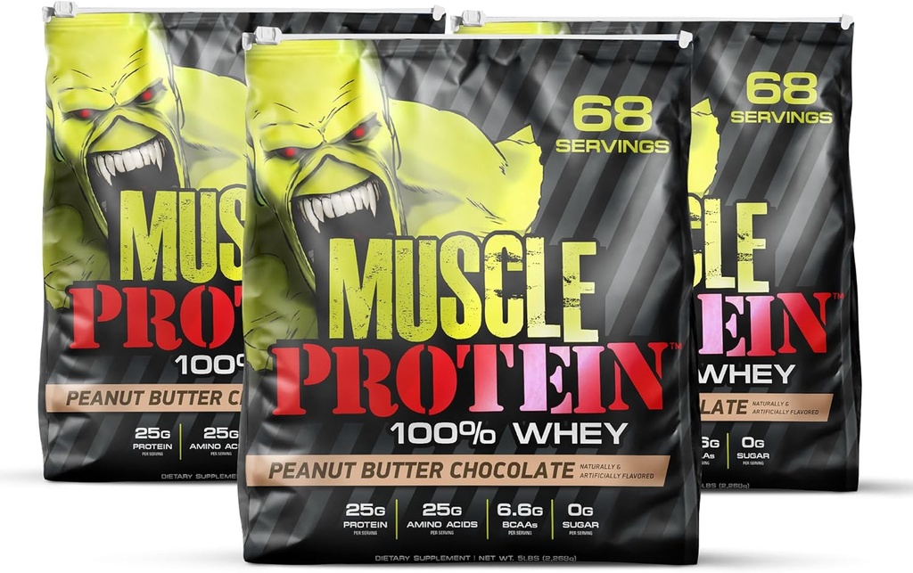COLOSSAL LABS Muscle WHEY蛋白裂蛋白粉,25,000mg 氨基酸/服务,冷过滤(包装5月Vary) (15英镑(3袋),花生酱)