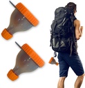 2Pack蛋白质粉末容器去Portable Supplement Supplement funnels 以蛋白质粉末类比较剂存储瓶装入蛋白质粉末类比较剂,对工作,旅行,去,适(橙)
