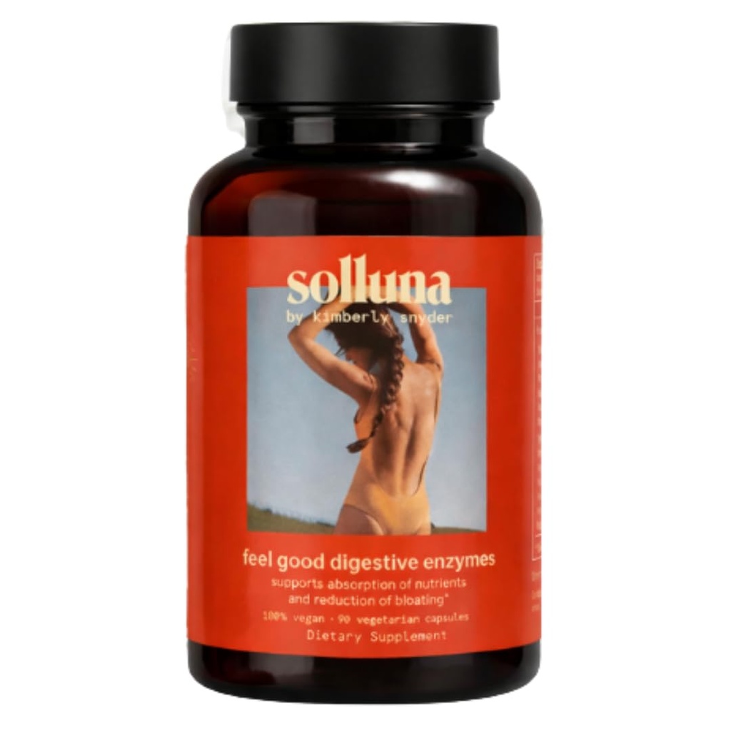 Kimberly Snyder Digestive Enzymes Lipase、Amylase、Protaase、Alpha-Galactosidase、细胞促进消化健康、营养吸附、胃痛、气体和布洛丁(90CT) Vegan & 非GMO