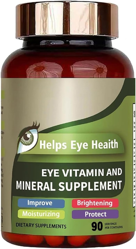 配有Lutein、Zeaxanthin、支持眼施特兰、维生素C & E、Vegan眼维生素成人的视觉健康