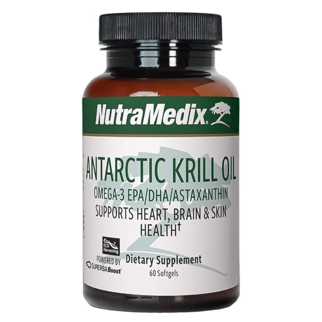 NutraMedix 南极磷虾油500mg - 鱼油补充剂 - Omega-3s(EPA & DHA) + Astaxanthin - 红磷虾补充剂用于联合、免疫、心脏、肝脏和脑健康支持(60软胶)