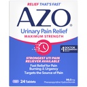AZO 尿内疼痛缓解最大强度, UTI 疼痛快速缓解, 燃烧和紧迫, 目标疼痛源, #1 最信任的品牌, 24片