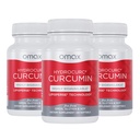 Omax3 Hydro Turmeric Crucumin Softgels, 高生物利用率的MCT 石油纳米颗粒,用于可能性和吸收,联合健康,180软胶(3包)