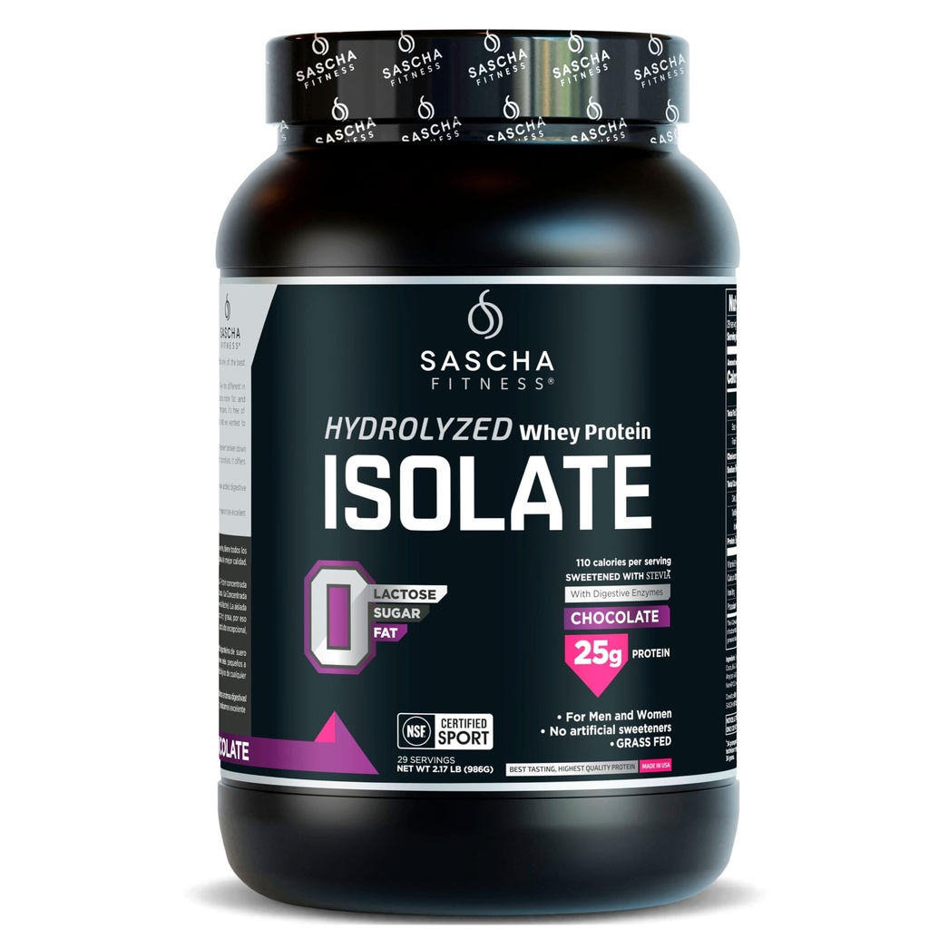 SASCHA FITENESS 水解的WHEY 蛋白质隔离症 100% 草-Fed(2英镑,焦油)