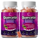 Quercetin Gummys - Quercetin with Bromelain, Vitamin C, Zinc & Elderberry, 超强免疫系统助推器, 成人儿童肺部支持补充剂 - 60 Quercetin Gummys (2 Pack)