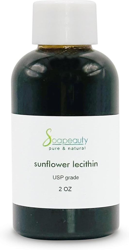 SNFLOWER LECITHIN 液态石油 冷压未炼油 USP级 无瑕疵 100% 纯天然葵花 莱西辛 油 → 皮肤润滑剂 肥皂制造  Lotion → 2 fl oz