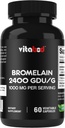 Bromelain supplement 1000 mg per service, 2400 GDU/g, 蛋白质分析酶, 支持蛋白质文摘, 60 Counter - 非 GMO & Gluten Free