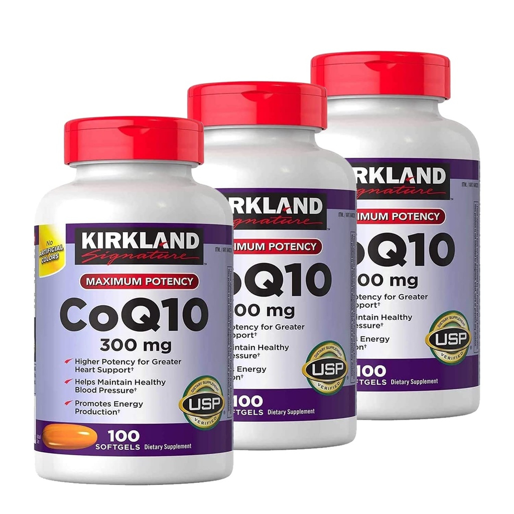 Kirkland 签名 CoQ10 300 mg., 100 软胶(3 Pack)