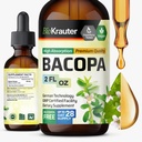 BIO KRAUTER Bacopa Monnieri Drops - 大脑支持婆罗门补充剂 - 液体巴科帕补充剂 - 酒精和糖无糖 - Vegan 2 Fl.Oz.