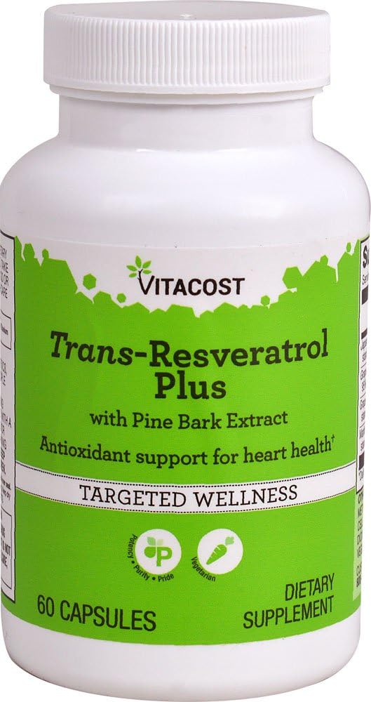 Vitacost Trans-Resveratrol Plus -- -- 60个蔬菜笼盖