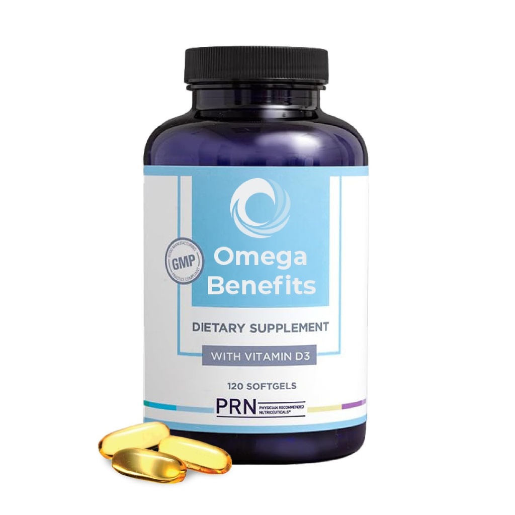 PRN DE Omega 3 补充 - 120 软胶,30天供应 - rTG Omega 3 脂肪酸,含1680mg EPA,560mg DHA和维生素D 用于皮肤,联合,脑,眼和心脏健康