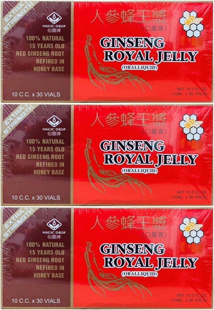 3 Boxes Magic Drop Ginseng Royal Jelly(30 Vials),共计90 Vials
