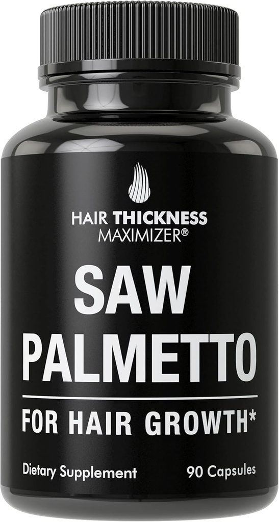 看见帕梅托的头发男女。 Saw Palmetto 支持头发强度和厚度的补编. 非 GMO 和 Gluten 自由凸轮