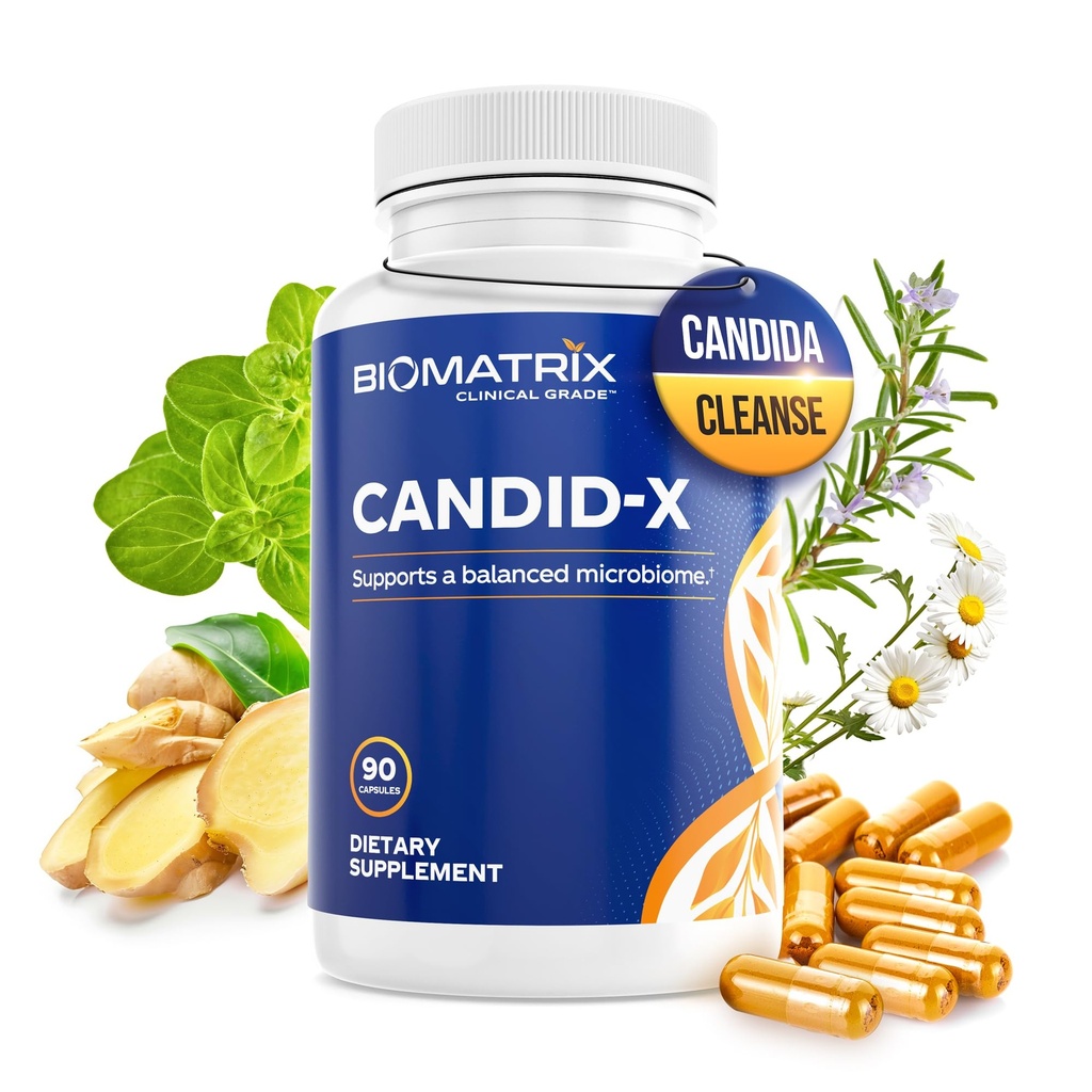 BioMatrix Candid-X Gut Cleanse with Berberine, Oregano, Sodium Caprylate, Chamomile, Ginger, PAU D'arco, 男女文摘增刊 90 Capsules