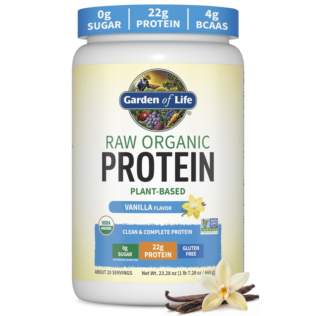 生命蛋白粉、维根蛋白粉、BCAA、抗生素和消化酶、无乳糖、香草、1.5LB