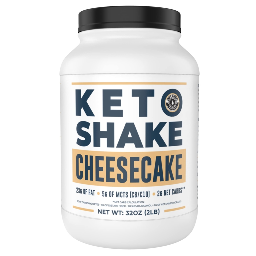 芝士蛋糕 Keto Meal 替代摇摆 [2lbs] - 低碳蛋白蛋白粉 摇摆混合,高脂肪与MCTs,Collagen Peptides 和 Real USA 奶酪