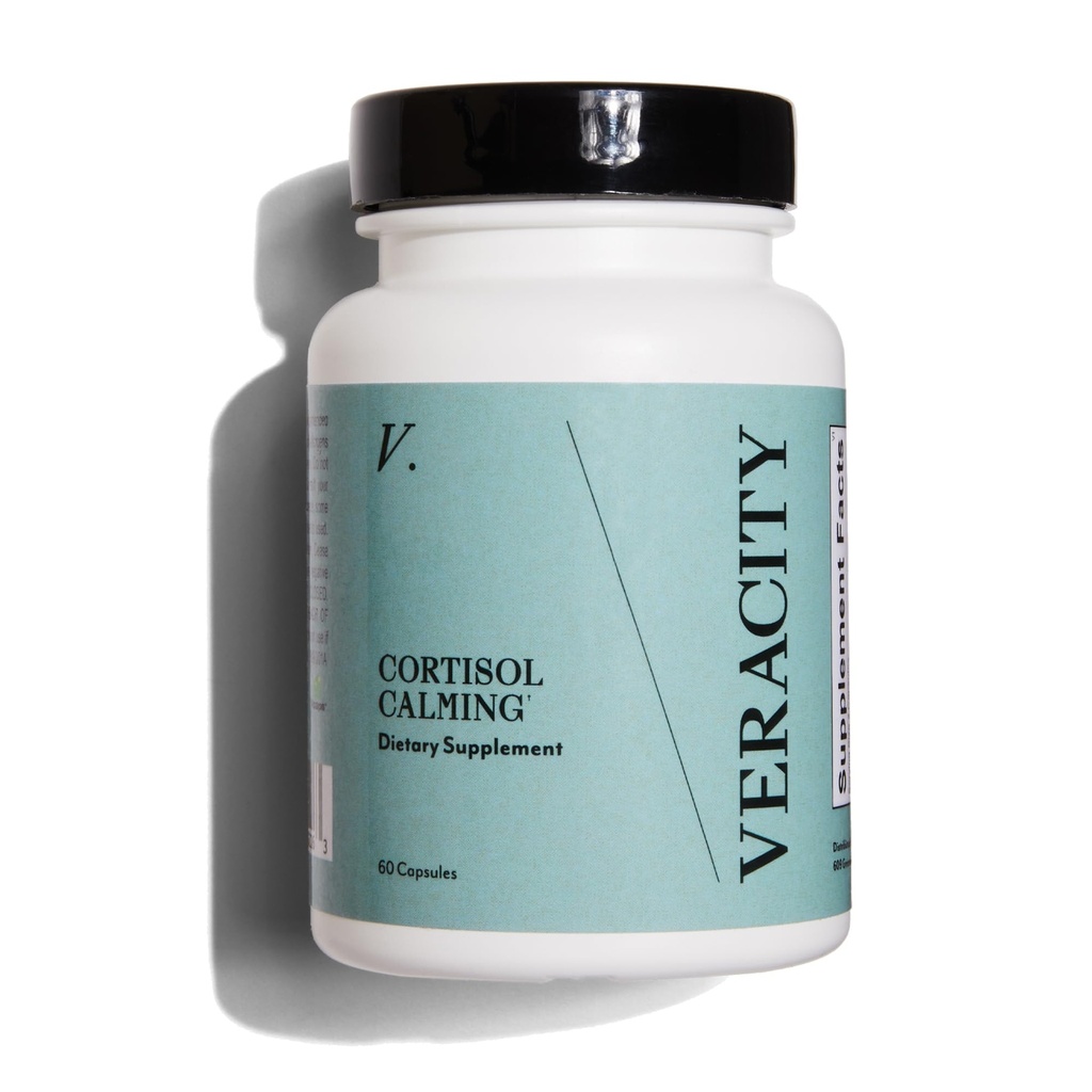 Veracity Cortisol calming - 临床证明的压力和睡眠支持补充 - 减少紧张状态,用天然的适应原体组合改善精神清晰度 - 60 Capsules