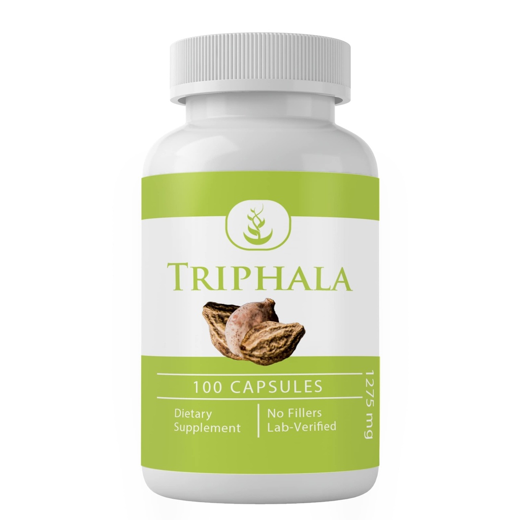 Triphala粉末,(100盖) 永远纯净,无添加剂或填充剂,实验室验证