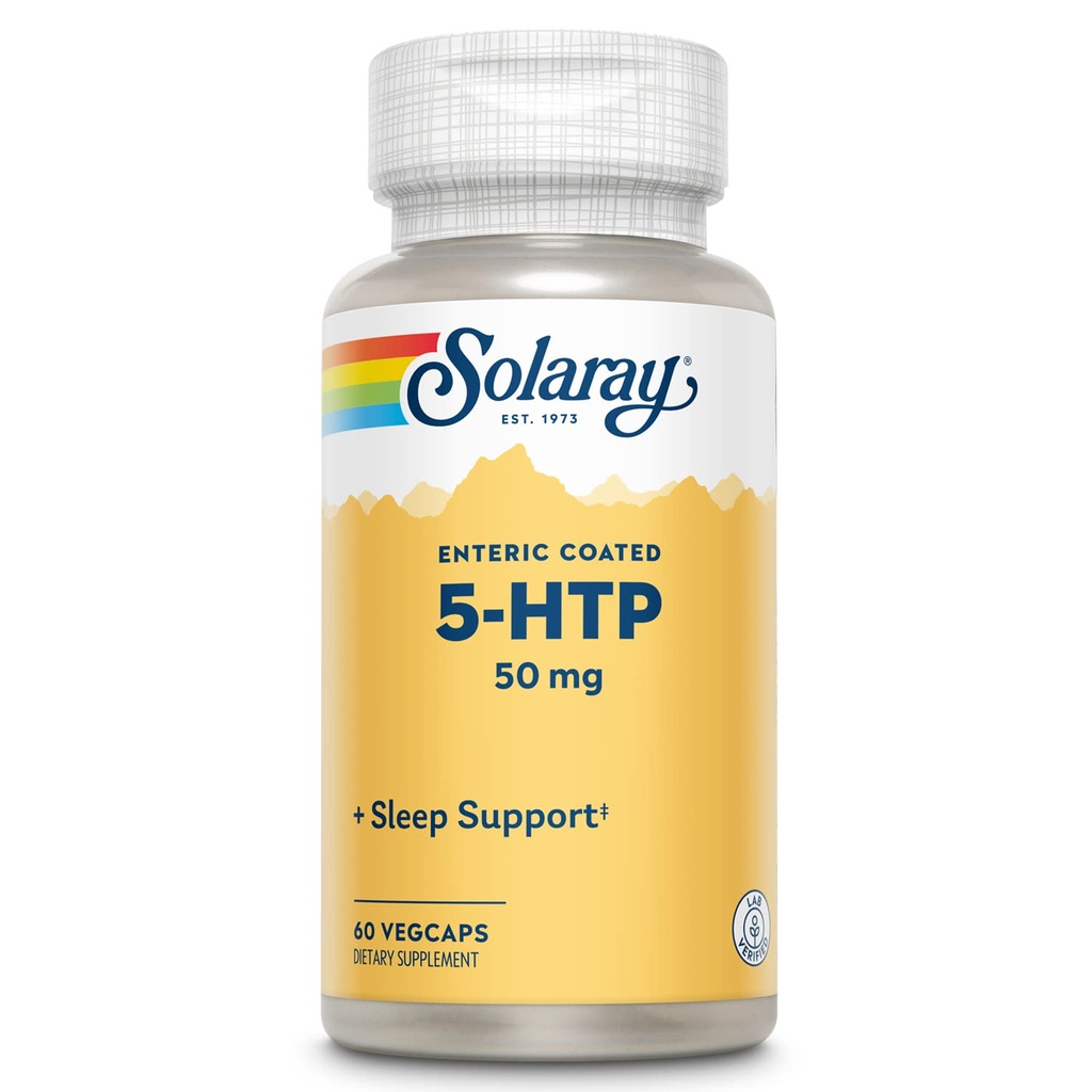 SOLARAY 5-HTP - 60 肠内粘膜 - 50毫克