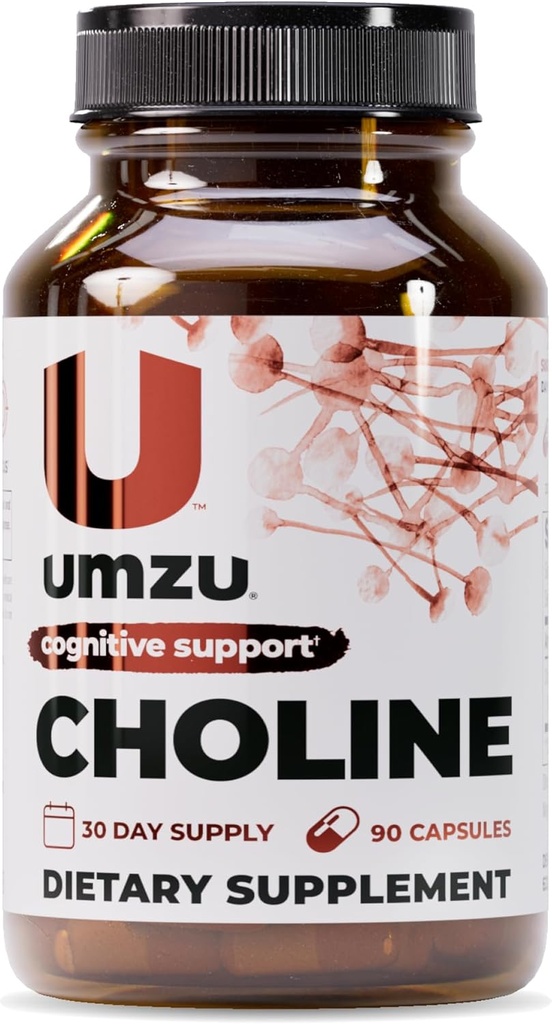 UMZU 认知和激素支持的Choline 补充 QQ 乙酰胆碱助推器 帮助脑聚焦,记忆和代谢 QQ 促进肝脏健康和雌激素平衡(30天供应 QQ 90 Capsules)
