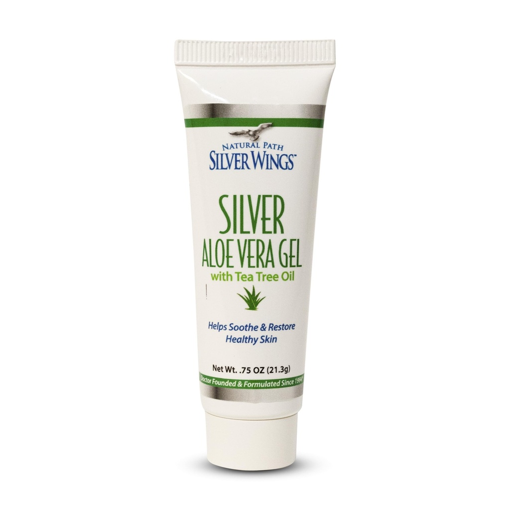 天然路径 银翼 200ppm 银 与 Aloe Vera Gel 和 茶树油 - 苏打皮肤护理 - 0.75 oz