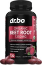 有机甜菜根卡普尔补充剂 - 1350mg Beetroot 粉末提取剂 有机甜菜根卡普尔补充剂 超级硝酸盐 Beets 高流通 维生素支持总量 - 120个甜菜片