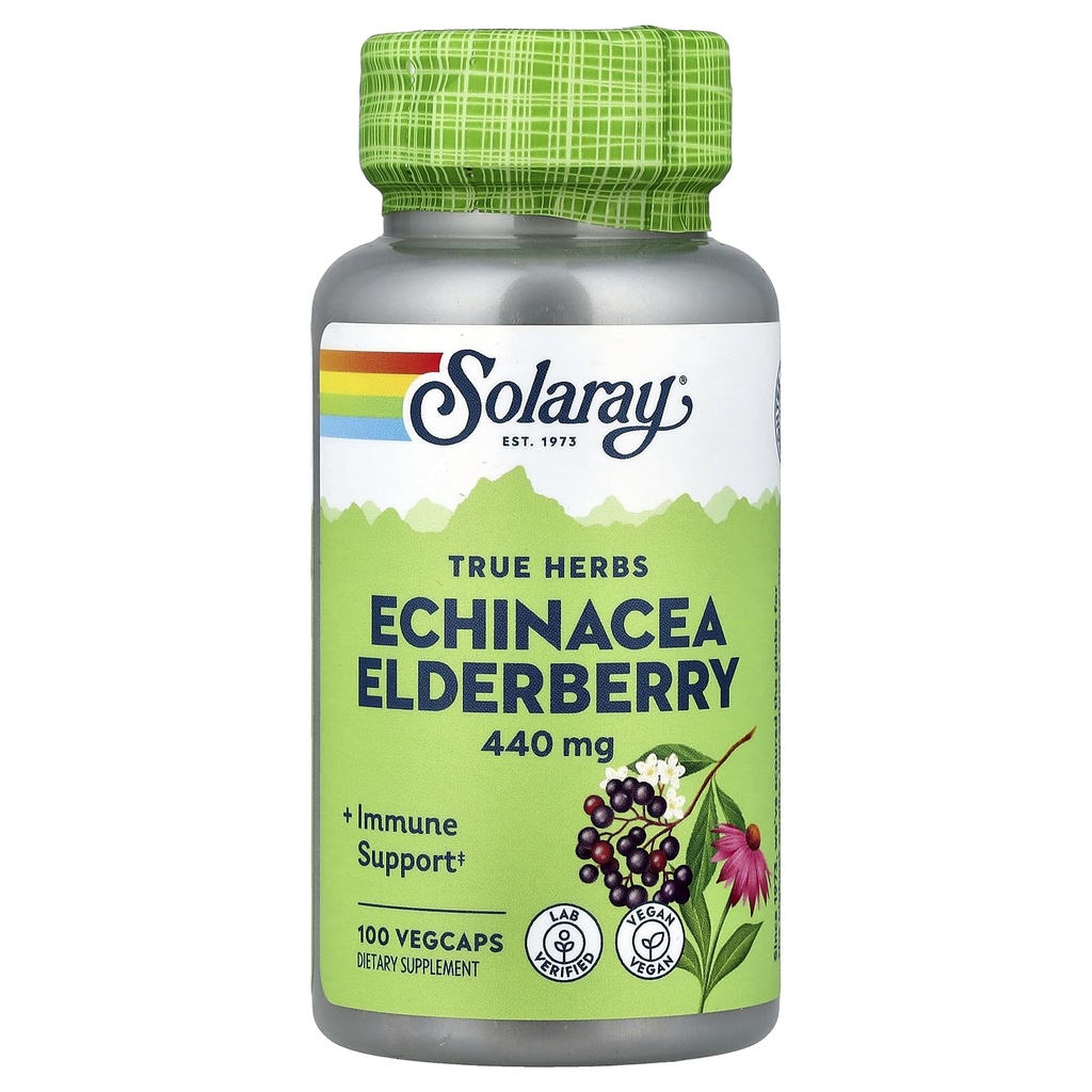 SOLARAY Echinacea 和长莓卡普勒斯,440 mg | 100