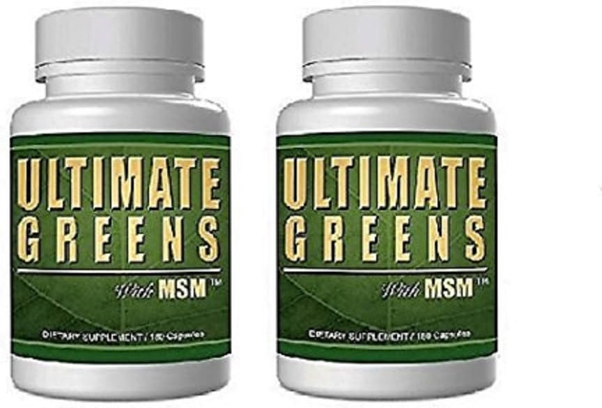 Daily Health, Ultimate Greens with MSM 360 Capsules, 1925mg Vegan 友好食品全食品超级食品补充 非GMO Gluten Free Alkalizing 养分供应 2个月