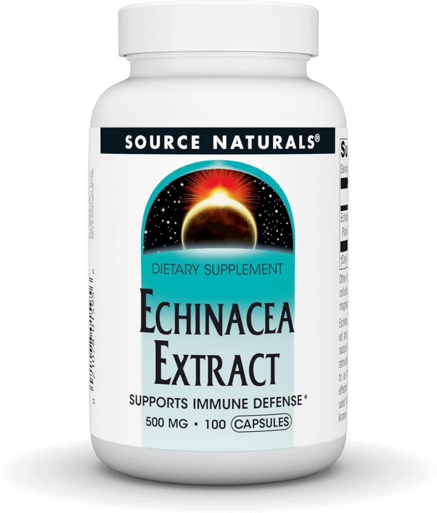 资料来源:Echinacea根提取 - 支持免疫防御* - 500毫克 - 100卡普勒