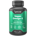 Naturalis Vegan Omega 3 DHA, EPA & DPA 来自藻类协会认证,可持续来源,真实全谱 QQ 60 Veggie Softgels (Carragenan Free)